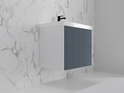 Style Line Тумба с раковиной Стокгольм 70 подвесная графит софт – фотография-3